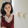 Modernlike 14k Gold-filled Silver Modern Pearl Earrings