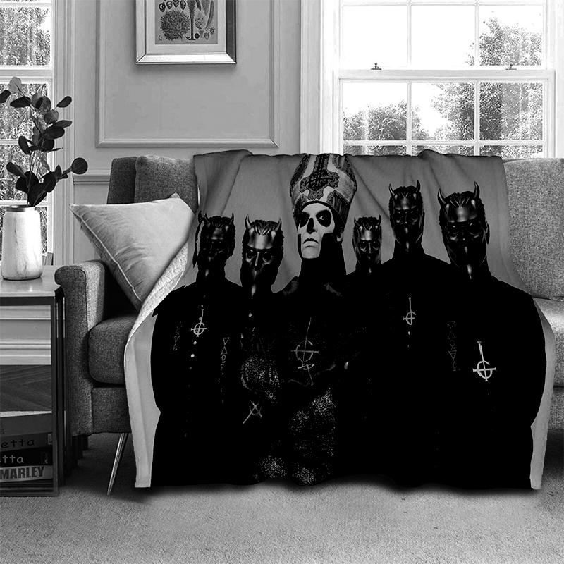 29 Stil Ghost Band Papa Emeritus Heavy Metal Dunkel Weiche Plüschdecke, Flanell Überwurfdecke für Wohnzimmer Schlafzimmer Bett Sofa