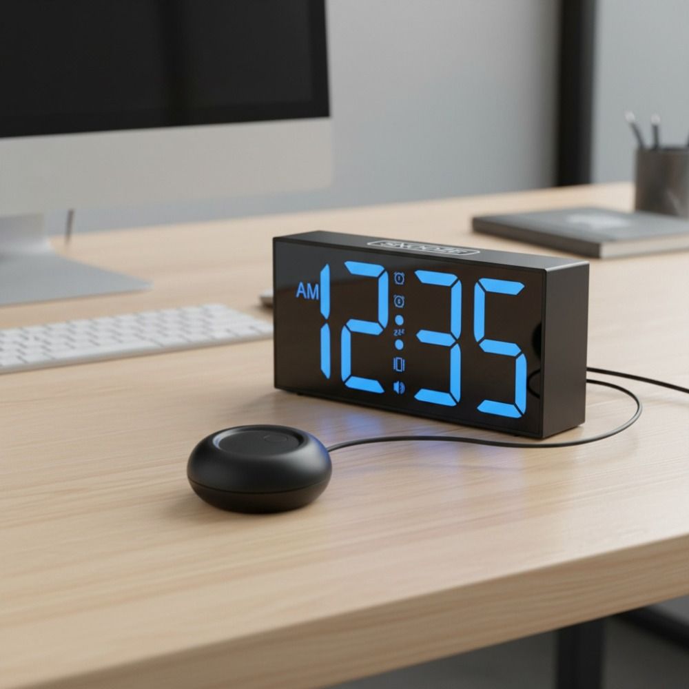Super Loud Vibrating Electronic Alarm Clock Adjustable Brightness Table Clock Student