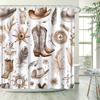Elegant Beige And White Bohemian Waterproof Shower Curtain – Perfect For Adding A Warm And Stylish Touch To Your Bathroom Deco