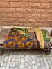 Green Floral Kantha Quilt: Vintage Indian Patchwork Throw