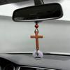 Wooden Cross NFC Bible Cross Pendant Inspirational Handmade Cross Hanging Ornament Daily Encouragement Prayer Time