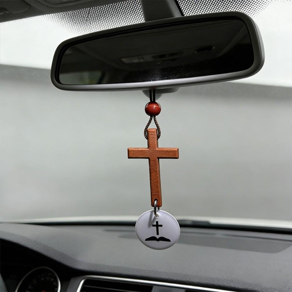 Wooden Cross NFC Bible Cross Pendant Inspirational Handmade Cross Hanging Ornament Daily Encouragement Prayer Time