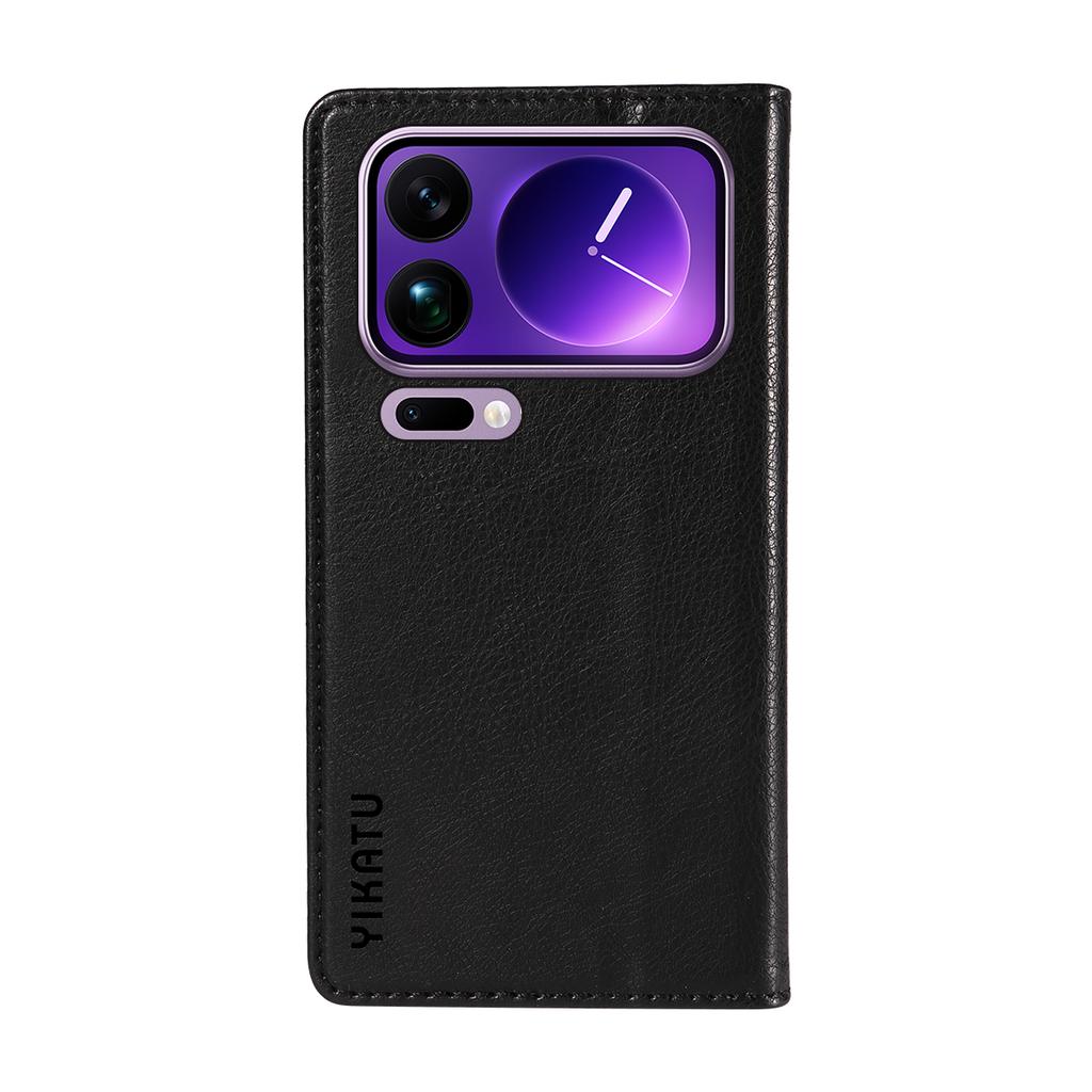 For Xiaomi 17 Pro Max Wallet Case YIKATU YK-006 Magnetic Closure Leather Phone Cover Litchi Texture