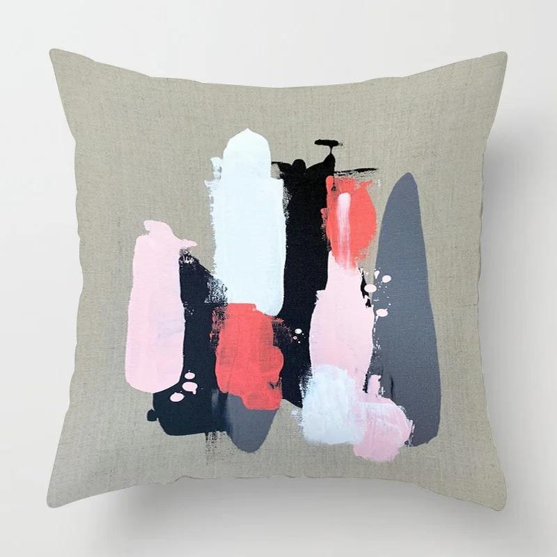 

Taie d oreiller universelle quatre saisons, Illustration de plantes géométriques abstraites, housse de coussin imprimée, décoration de la maison 60x60cm