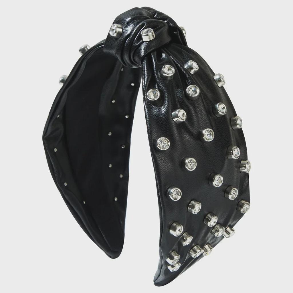 European & American Fashion Leather Headband: Women's Stylish Accessory with Unique Rivet Design for a Luxurious, Sweet, and Cool Look.