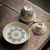 Lotus Sancai Gaiwan Blue And White Teacup Large Ceramic Kung Fu Tea Set Retro High-End Single Tea Bowl