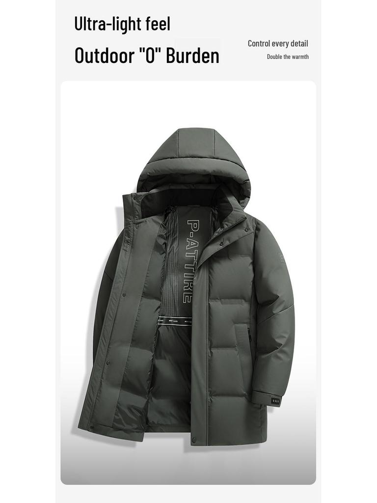 Herren Winter Daunenjacke im Huang Xiaoming Stil - 2025 Warme mittellange Oberbekleidung