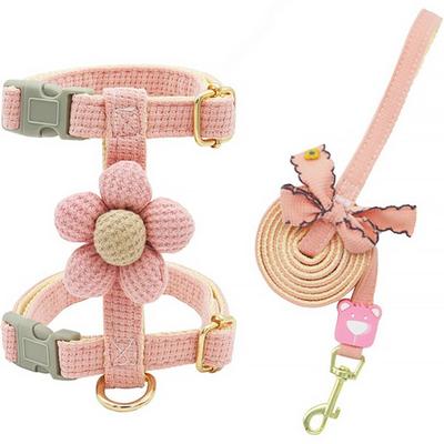Pastel Pet Flower Point Harness Set, Pink