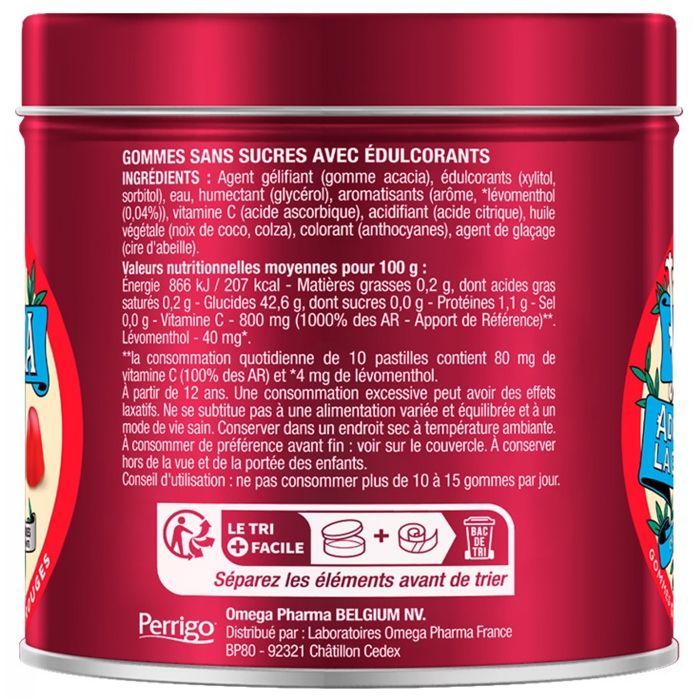 Valda Gommes Sans Sucres Fruits Rouges Adoucit La Gorge 140g