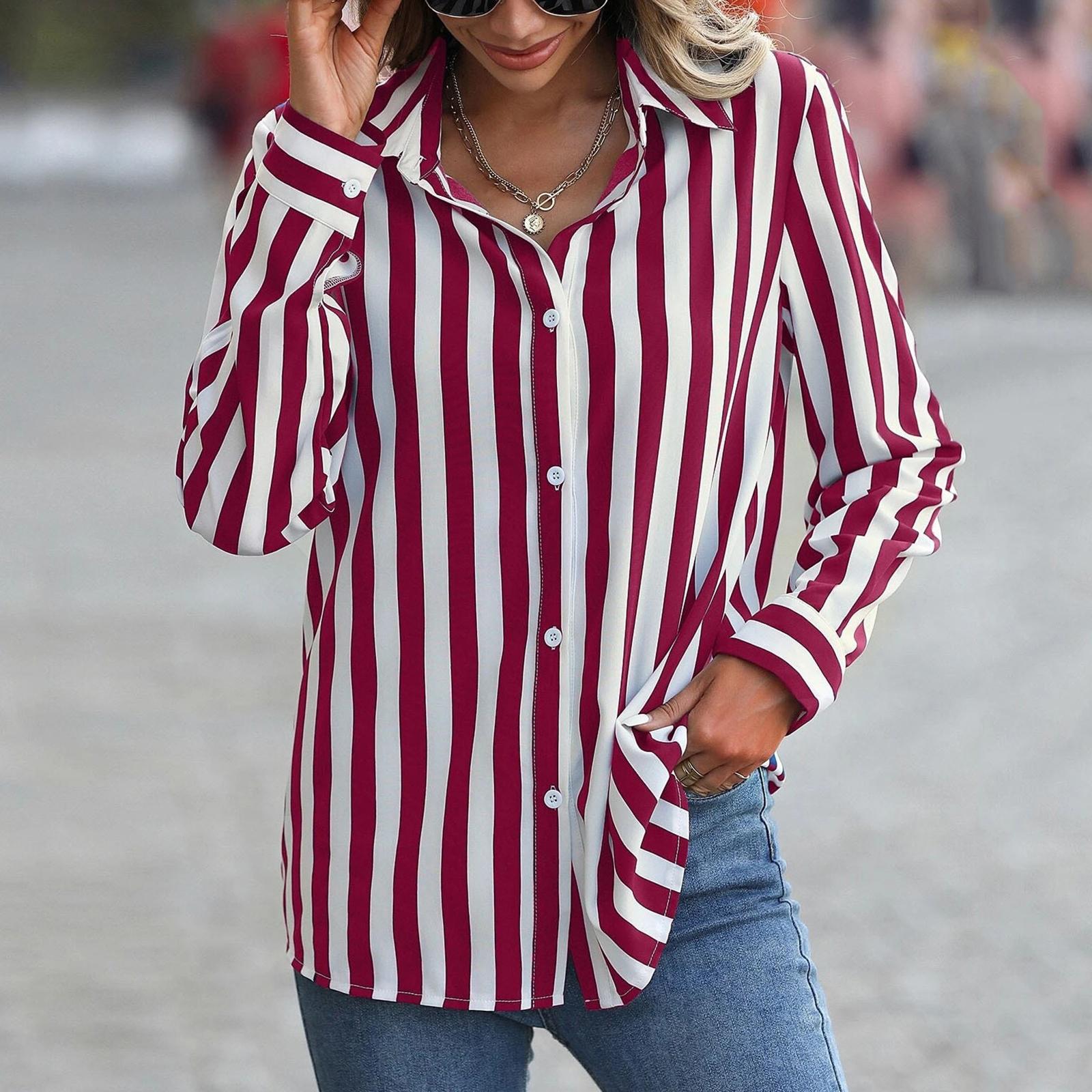 

Women s fashionable shirt casual V-neck long-sleeved top XXL червоний
