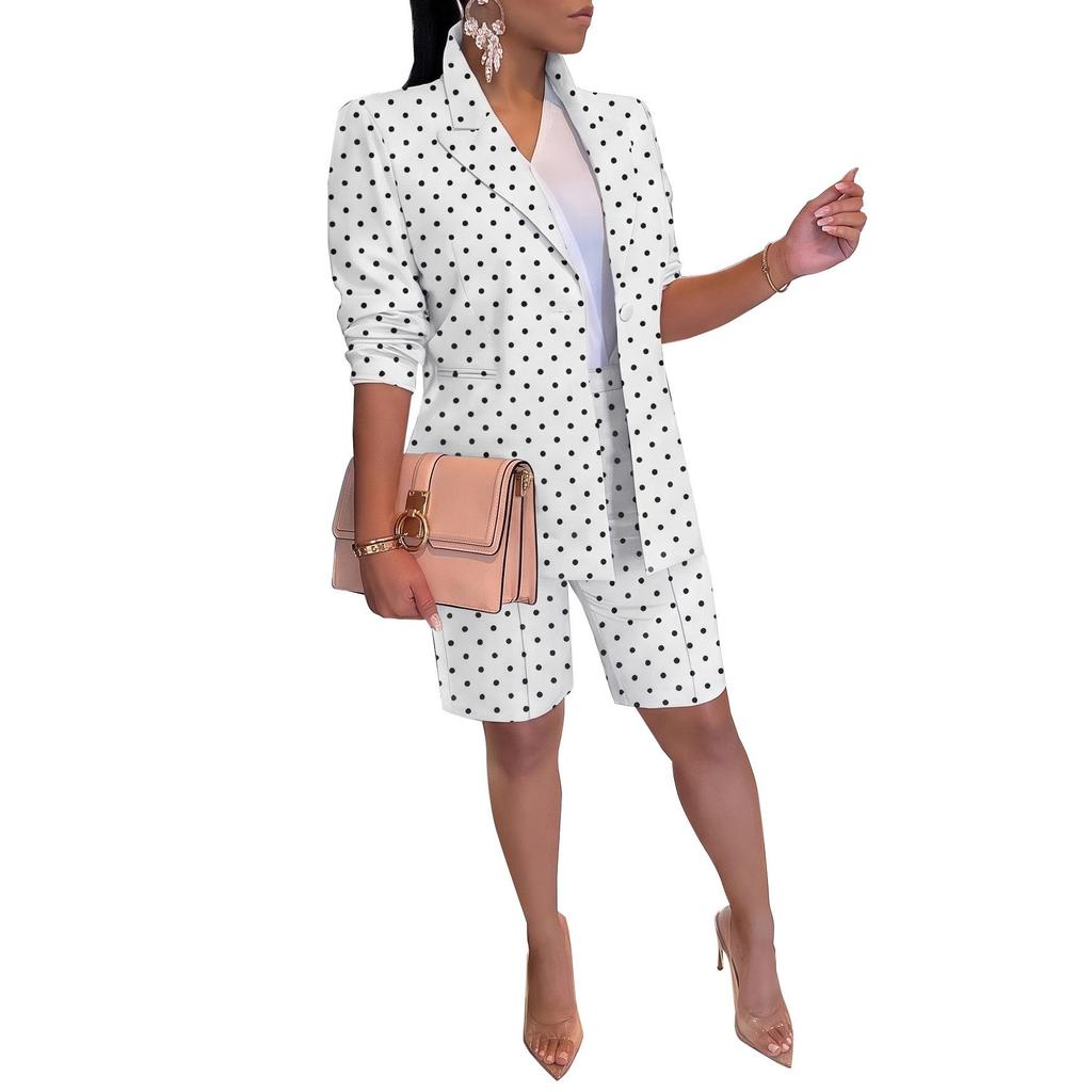 European & American Women's Spring/Summer Casual Suit: Jacket & Shorts Two-Piece Set