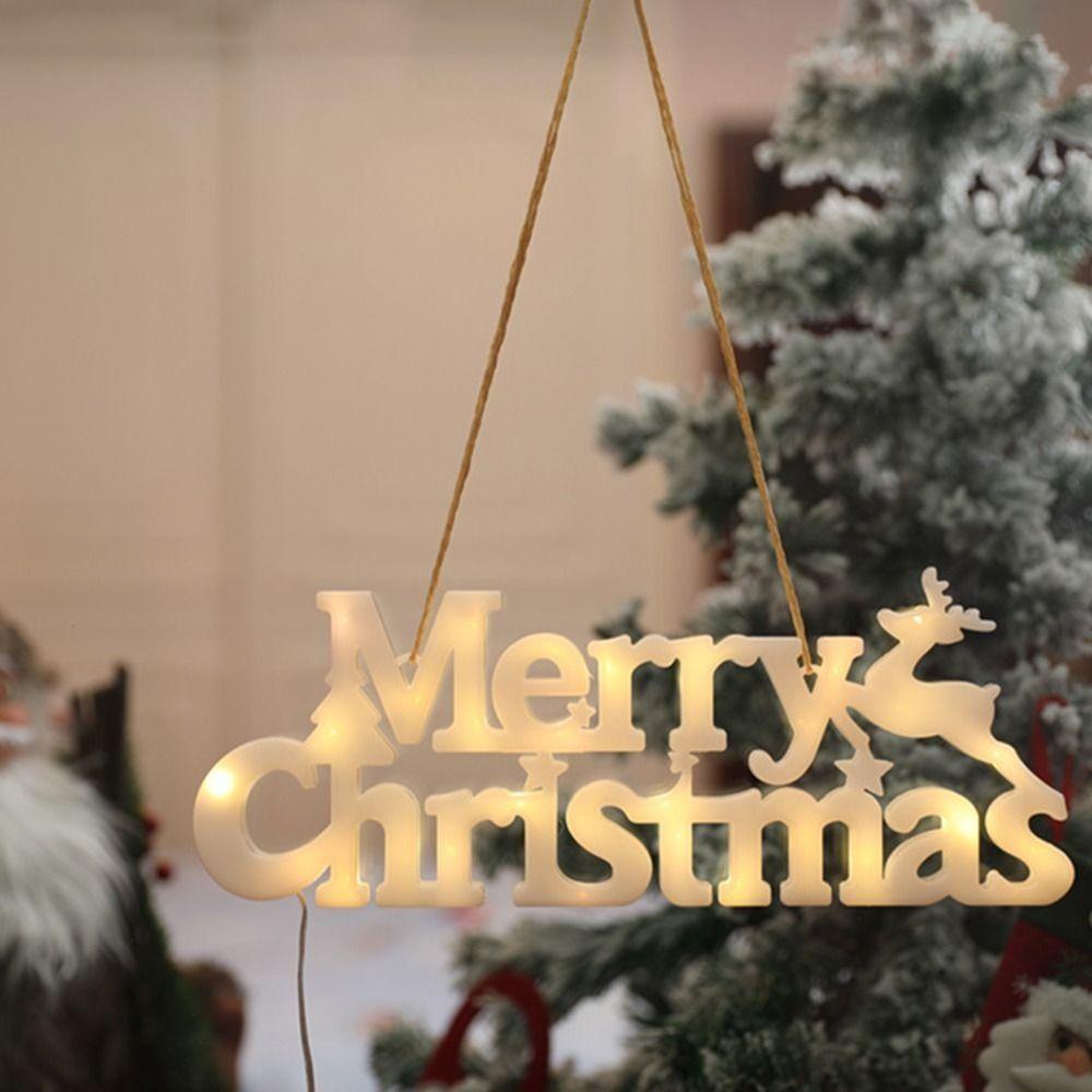 Three-dimensional Christmas Decoration Items Waterproof New Year Merry Christmas Letter Lights Perfect RED Panel