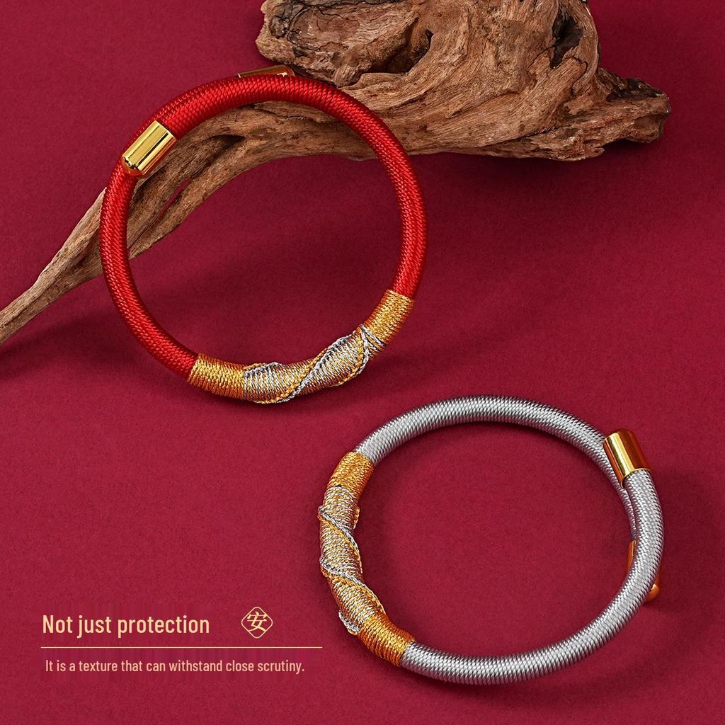 2026 Year of the Horse Red Panlong Knot Hand-Woven Adjustable Rope