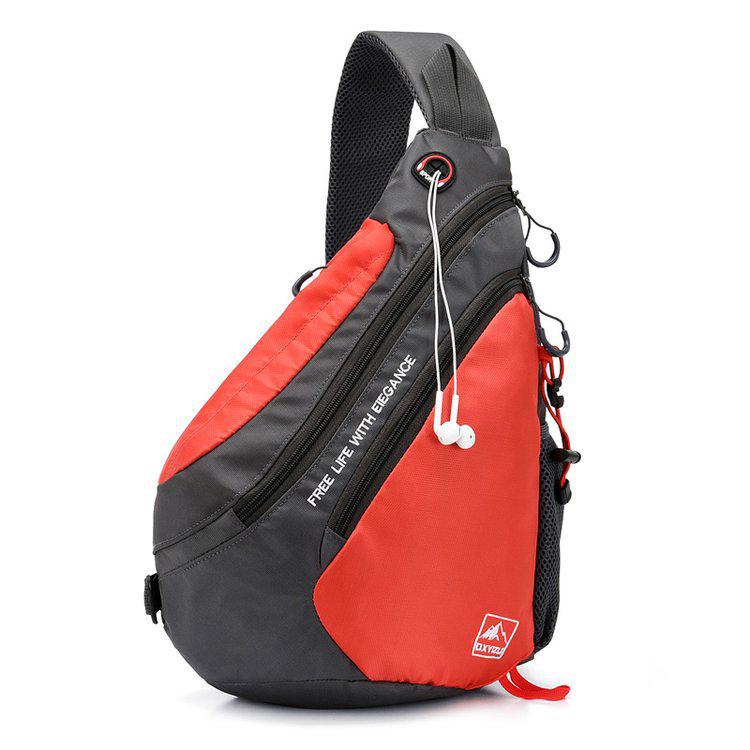 

Men s Patchwork Crossbody Chest Bag - Casual and Lightweight for Travel синій