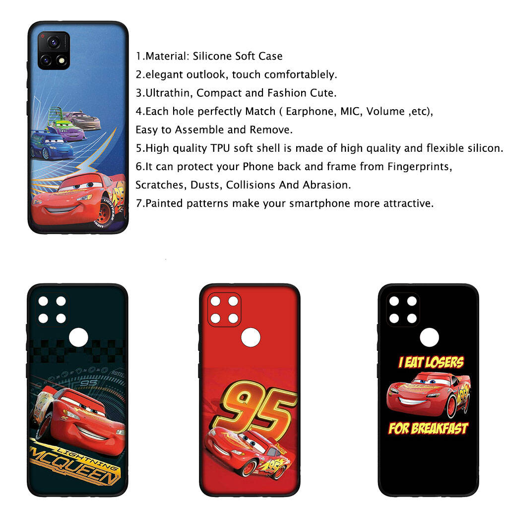 For iPhone 17 16 15 Xiaomi Poco F7 F8 X7 X6 C85 C75 C71 M8 Redmi Note 14 13 12 11 Pro Max 14C 13C 15C A3 Phone Case Cartoon Cars Lightning McQueen 95