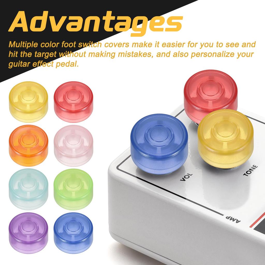 Uxcell 10pcs Foot Switch Toppers Guitar Pedal Button Caps Plastic Foot Switch Top Covers Inch for Guitar Effect Pedal Buttons Bright Green 3/8