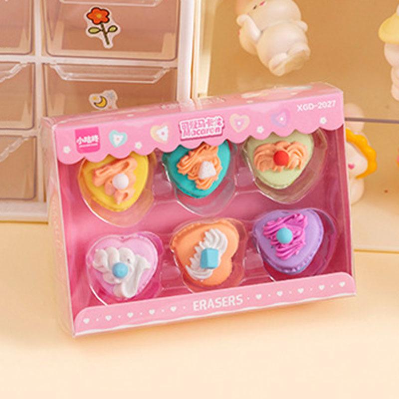 

1 набор мультяшных милых кавайных макарон десерт резиновый мини-ластик набор для детей канцелярские принадлежности для офиса и школы