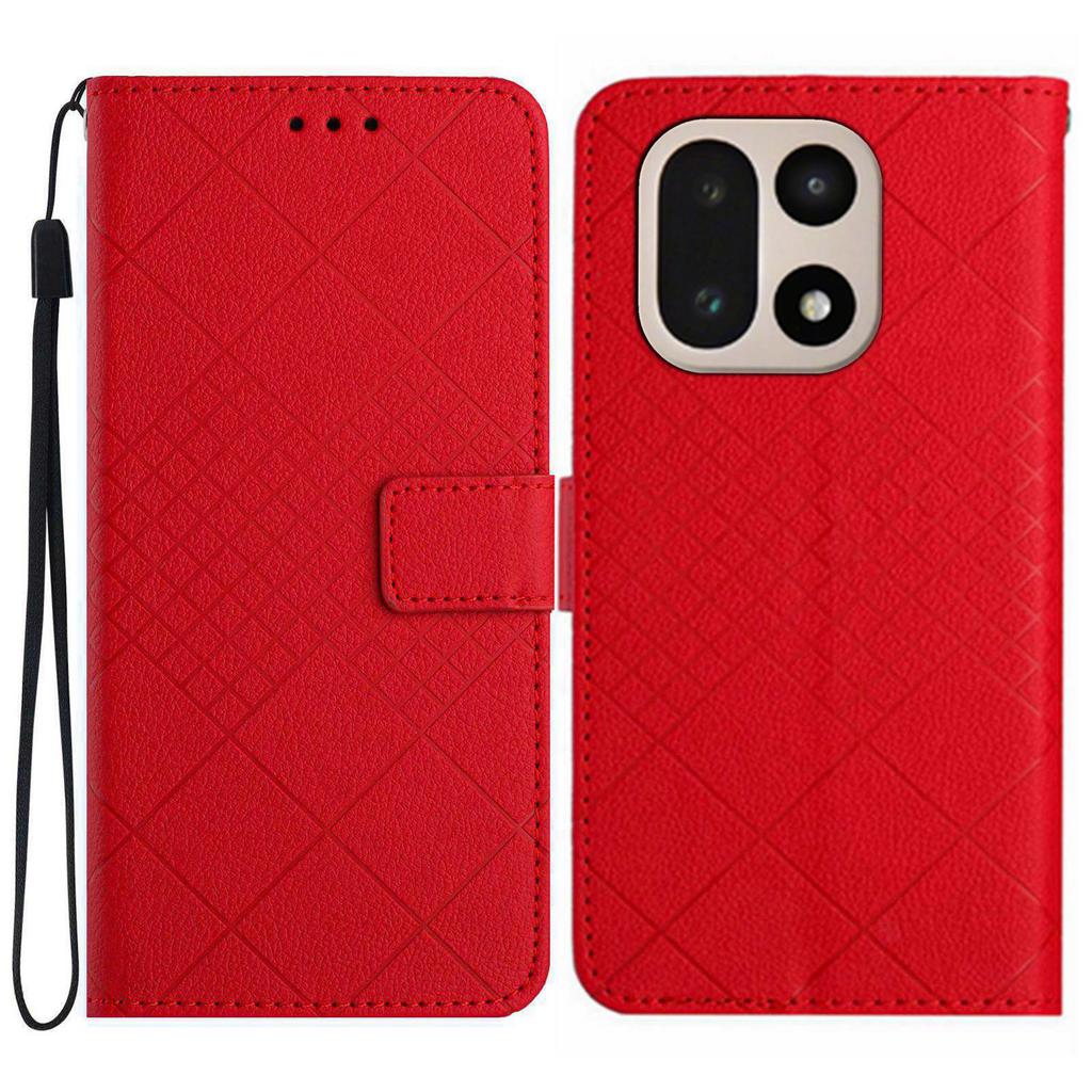 Etui Portfel z Wytłoczeniem ze Skóry PU Flip Folio Pokrowiec na Telefon dla OnePlus 15 5G