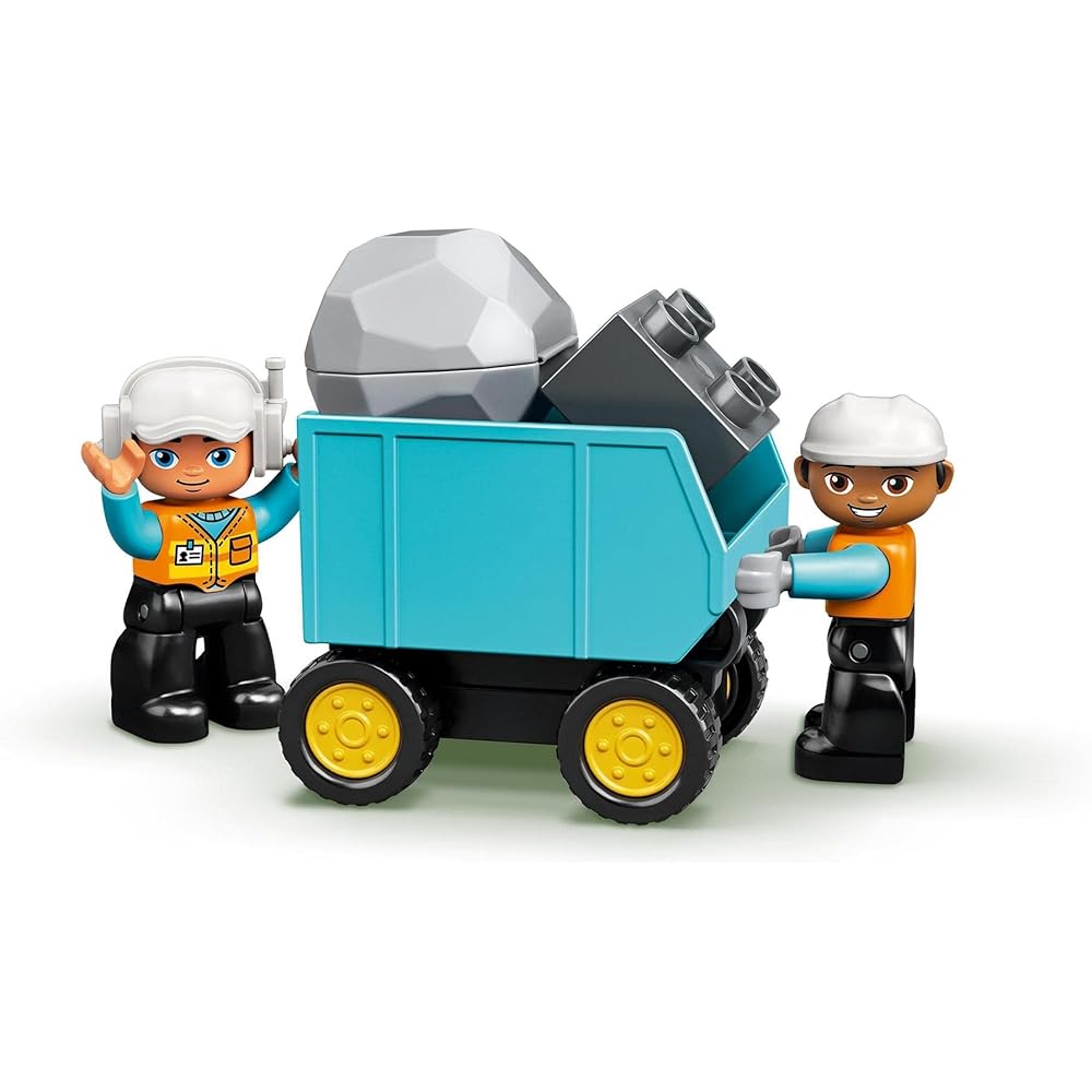 LEGO DUPLO Truck and Excavator Toy Set for Kids 1.5 To 4 Years Building Blocks Vehicle Playset 10931