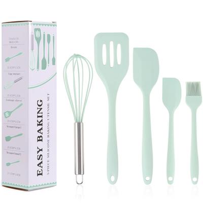 JANKNG 5Pcs Kitchen Utensil Set Silicone Non-Stick Cooking Tools Set Spatula Cookware Cooking Utensil Kitchen Accessories Tools