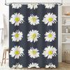 Floral Print Shower Curtains Decorative Bathroom Waterproof Fabric White Daisy Pattern for Home Decoration Custom Size Available