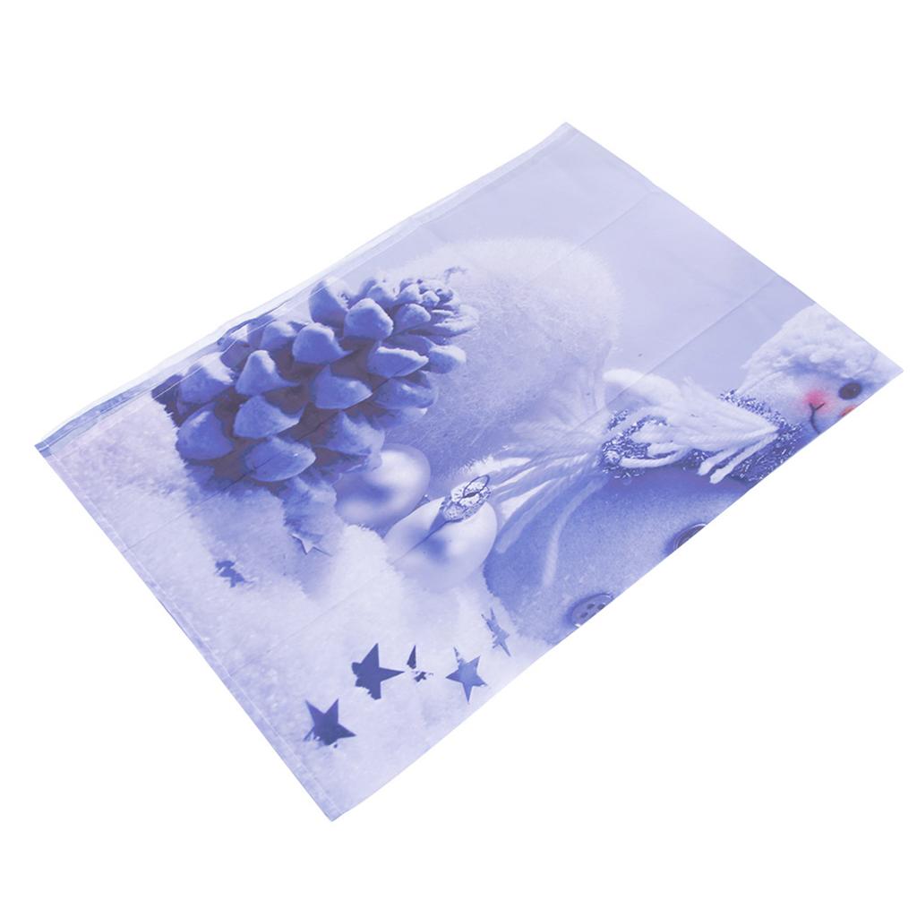 Christmas Waterproof Punch Free Bathroom Bath Shower Curtain Decoration with 12 Hooks Set