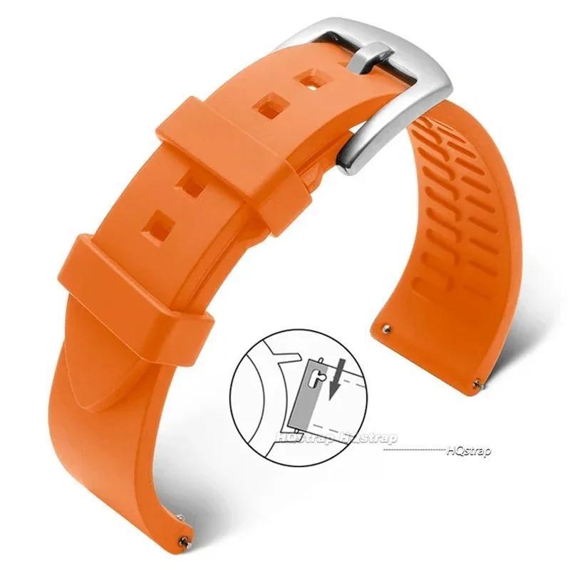

Quick Release Silicone Rubber Watch Strap 20mm 22mm Sports Watchband Black Green Orange Blue Wristband Bracelets 18 19 21 24mm 18mm