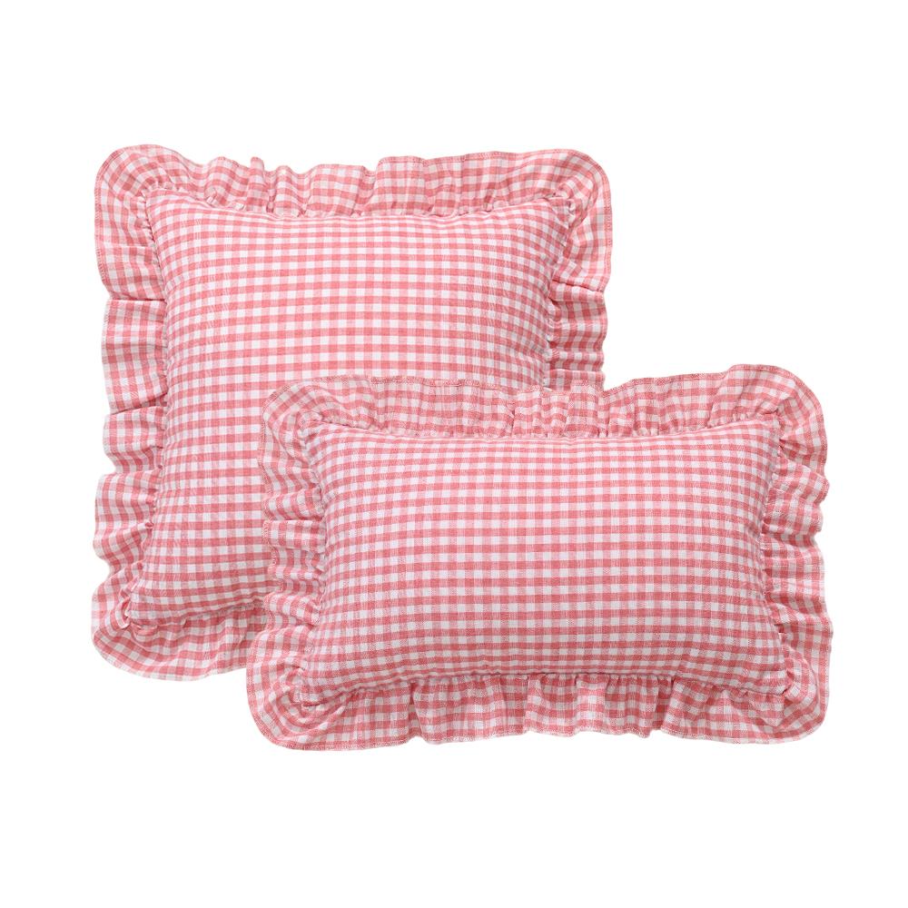 NU KOPEN 1 STuks Geruite Kussenhoes Ruche Kussensloop Zacht Huisdecor voor Bank Slaapkamer Woonkamer Modieuze Kussenhoes 45x45cm