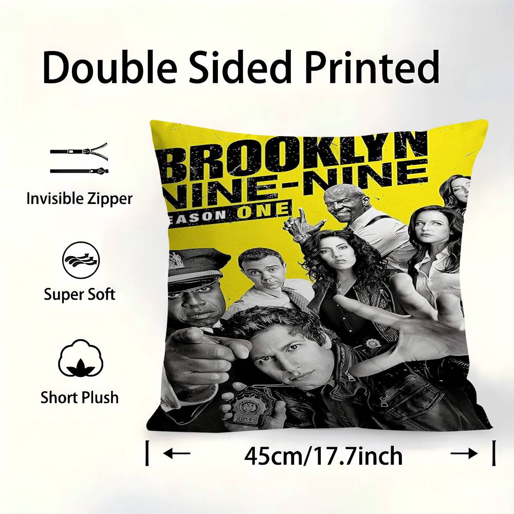 Sitcom BBrooklyn NineNine Pillow Covers Cartoon Sofa Decorative Home Doublesided Printing Short Plush Cute Cushion Cover