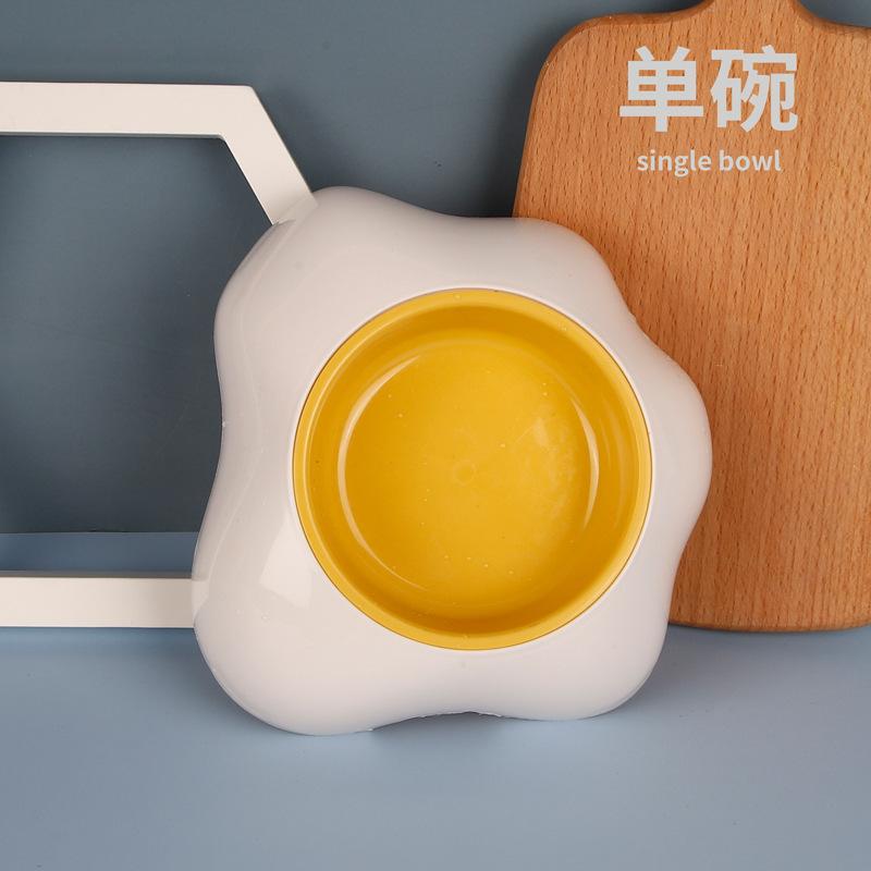 Pet Supplies Egg Yolk Tableware Pet Cat Bowl Double Bowl Cat Bowl Dog Rice Bowl Egg Yolk Pet Bowl