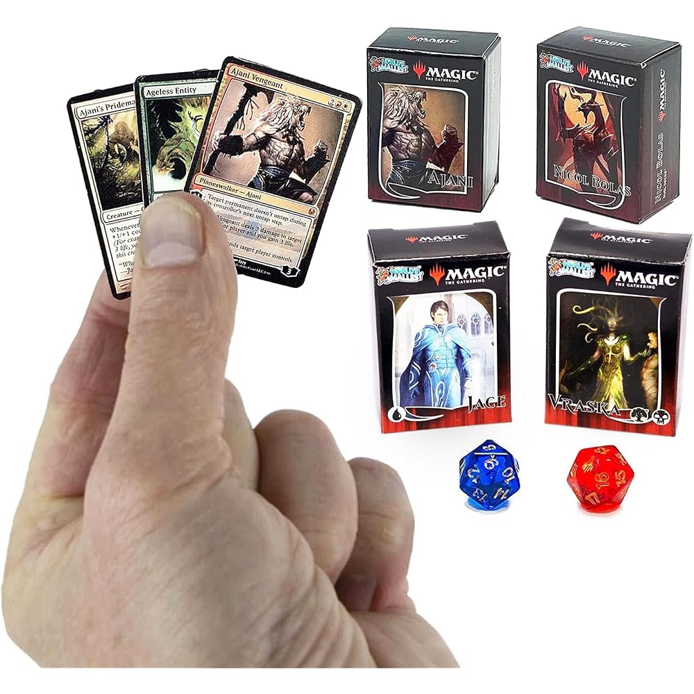 The world s smallest Magic: The Gathering limited collector set. Ajani vs. Nicole Bolas and Jace ...