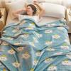 Elegant Flower Flannel Blanket Botanical Floral Printed Bed Blankets Super Soft Plush Throw Blanket for Home Sofa Couch Travel