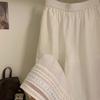Korean design sense linen lace suspender pajamas women's summer new large size loose can be worn outside wide leg pants set