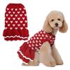 Valentines Day Pet Sweater Dress for Small Dogs All Size Cats Heart Pattern Designs Knitdress Turtleneck Knitwear