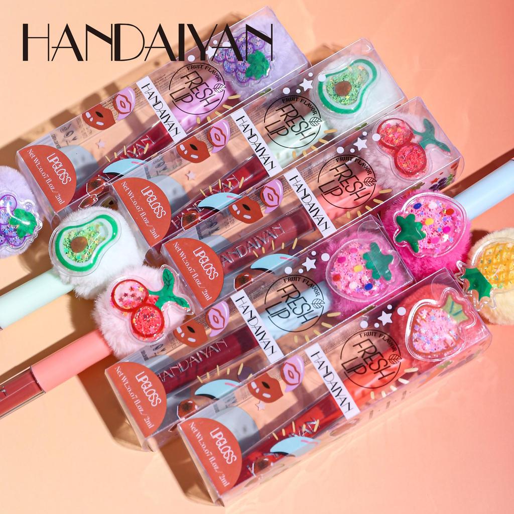 Neue Frucht Plüsch Kopf Antihaft Tasse Wasserdicht Nicht-wisch Lippenstift Lip Glasur Matte Langlebig Nicht-verblassen Lip gloss