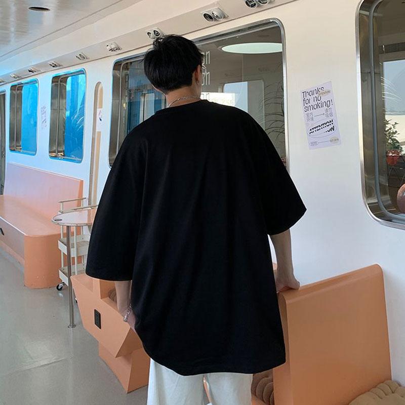 Stylish American Printed Pullovers Men's Clothing Young Style Letter Summer O-Neck Loose Vintage Casual Short Sleeve T-shirts