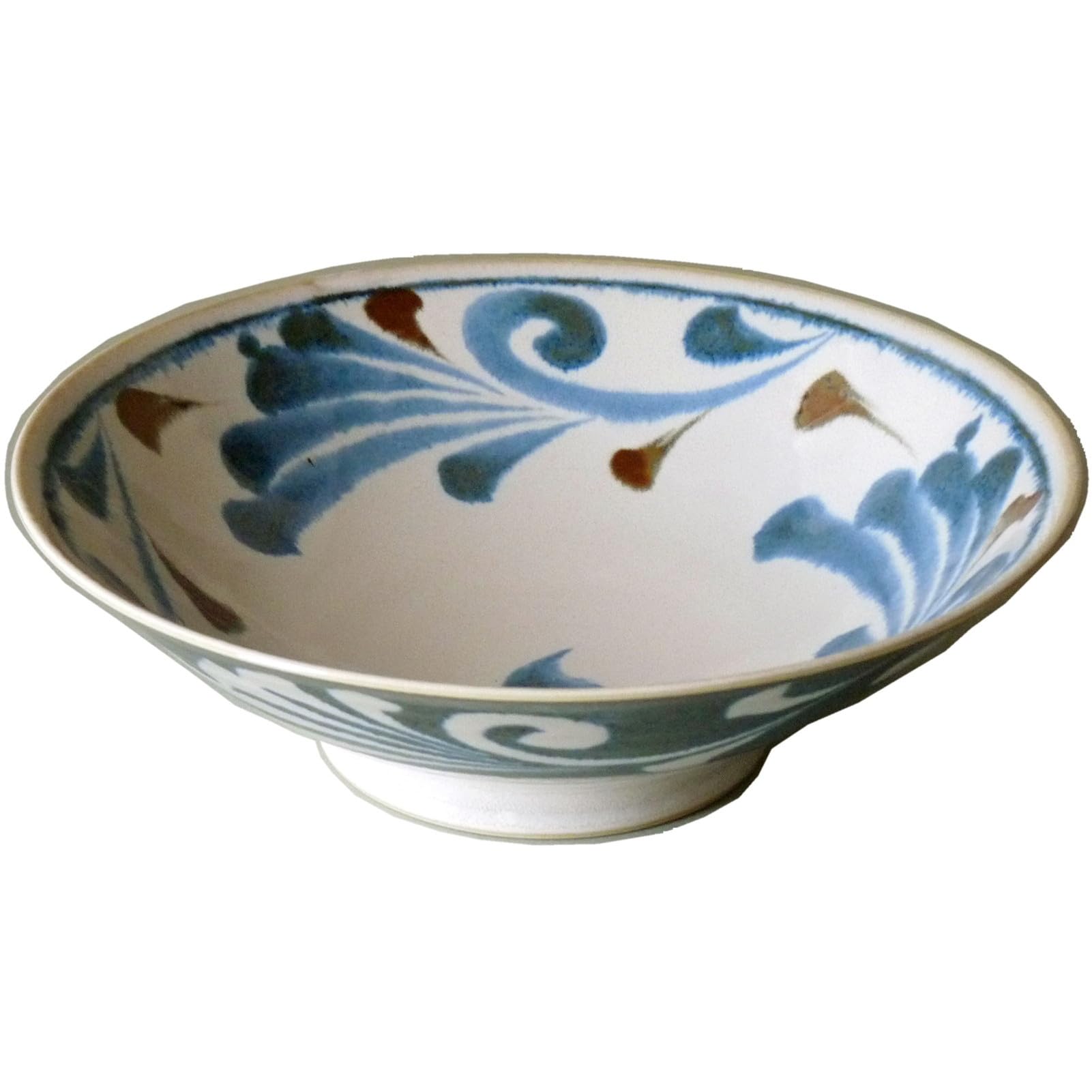

Awasaka Arabesque Salad Diameter x Height Microwave and Dishwasher Made in Brush Blue Bowl/Noodle Bowl, 25.5cm 7.5cm, Safe, Japan, MN-857 синий