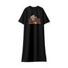 Women's Short-sleeved Dress Summer Loose Slit  T-shirt Dress French Loose Dress