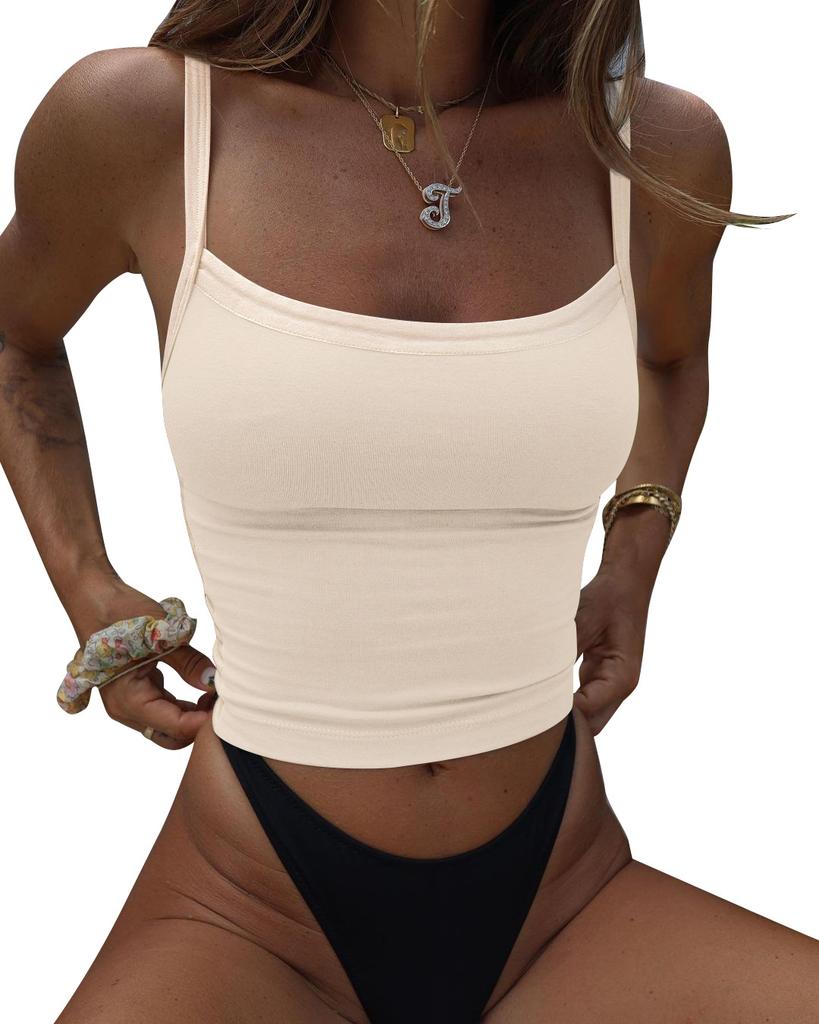Women Sexy Slim Fit Cropped Single Strap Y2k Casual Camisole Top