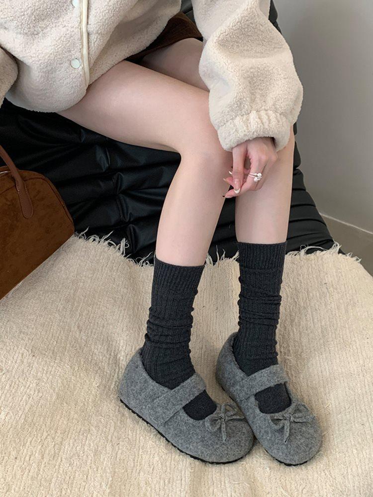 Hair shallow bow 2025 new autumn height increase Mary Jane shoes versatile small fragrant French round head single shoes