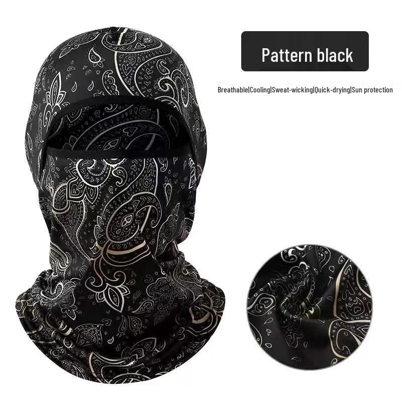 Ice Silk Sun Protection Balaclava – Full Face, Neck, & Headwear Shield for Cycling, Fishing, & Mosquito Defense Ice Silk Cooling Upgrade
