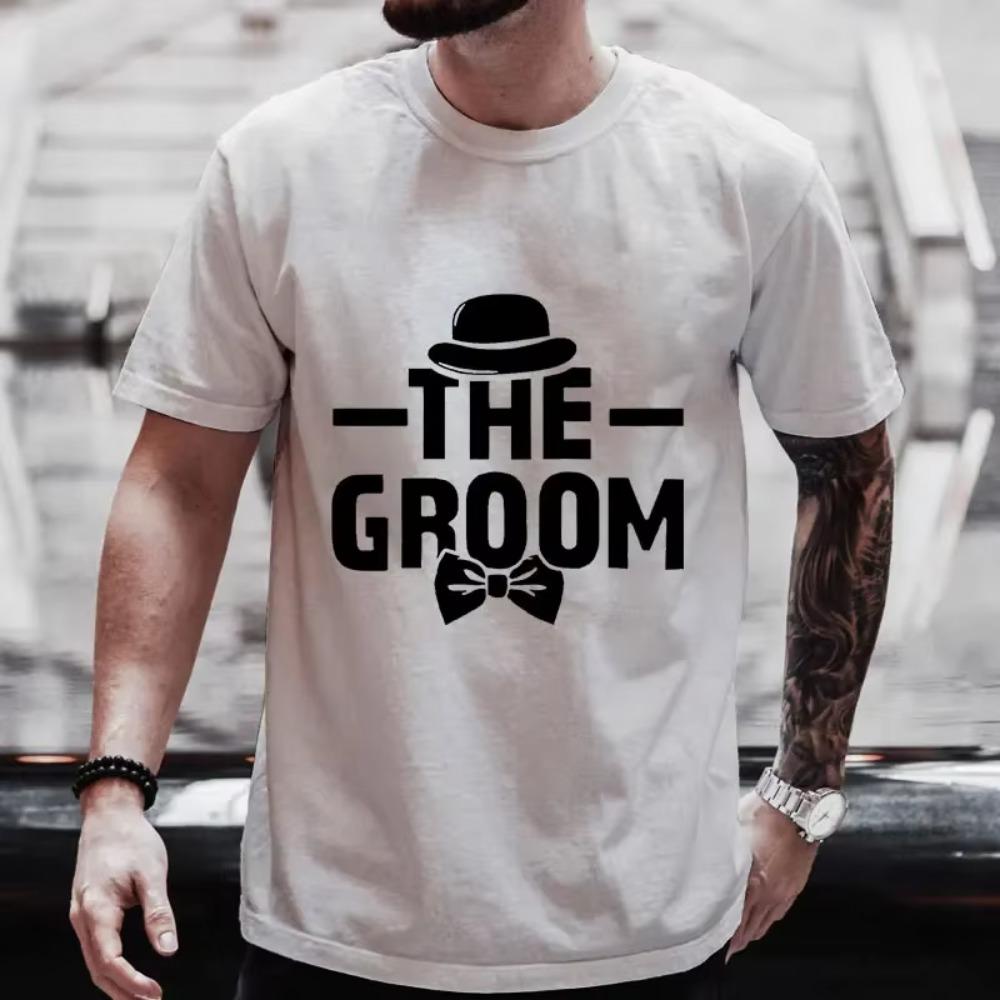 The Groom's Crew Y2k Tops Single Farewell Bachelor Stag Party Streetwear Team Groom Squad Best Man T Shirt Friends Wedding Tees