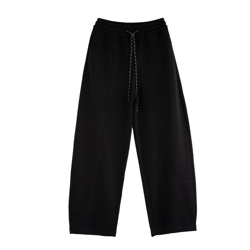 

Women s Coffee-Colored High-Waist Wide-Leg Pants - Spring/Autumn, Slim Fit, Casual, Sporty, Loose Drape. Large чорний