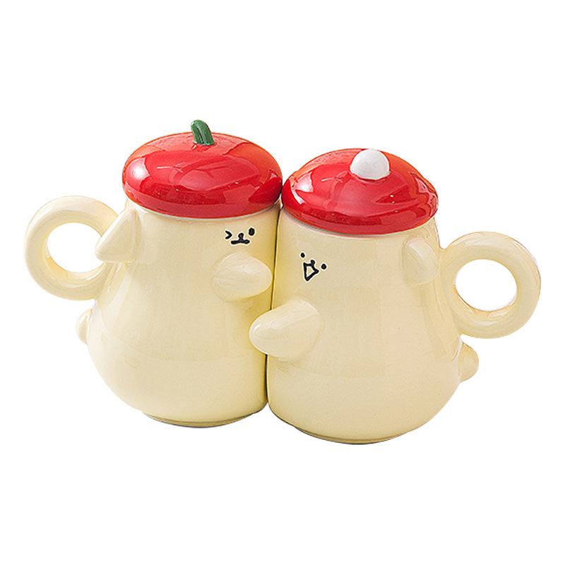 Cartoon Hug Cup Cute Cup Large Capacity Couple Ceramic Cup Gift Box Water Cup High Value Mug Gift