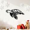 1pc Sea Turtle Metal Wall Art, Iron Statue Mural, Coastal Patio Garden Decor, Weatherproof Home Accent, Unique Gift for Ocean Lovers