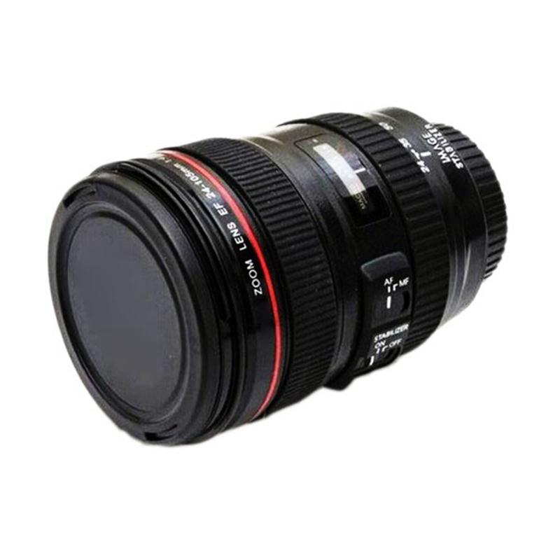 Kreativní hrnek na kávu s objektivem SLR Plastový ležérní hrnek s víčkem Hrnek na čaj Láhev na vodu Cestovní hrnek Nádobí na pití Kreativní dárek