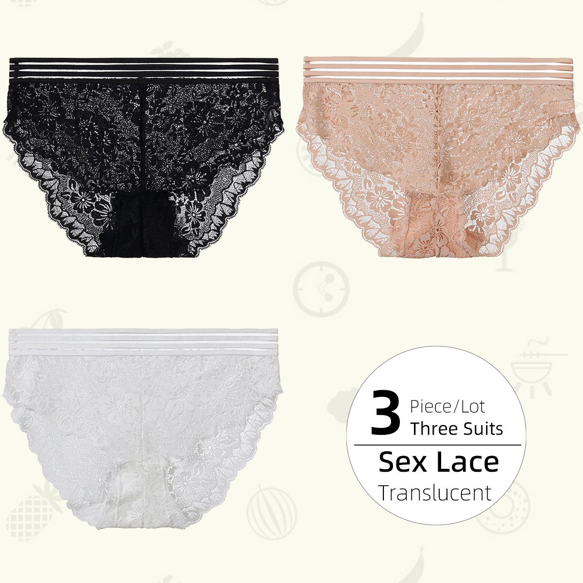 

Кружевные женские трусики со средней посадкой, сексуальные дышащие женские трусы, полупрозрачные женские трусы XL