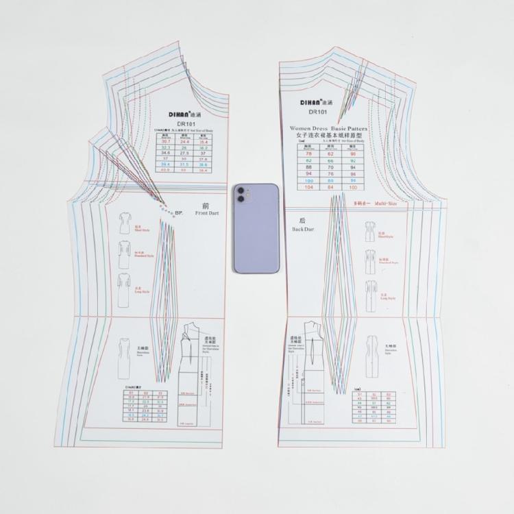 Women's Dress Ruler Easy to Use Dressmaking Ruler for Creating Basic Dress Pattern Templates