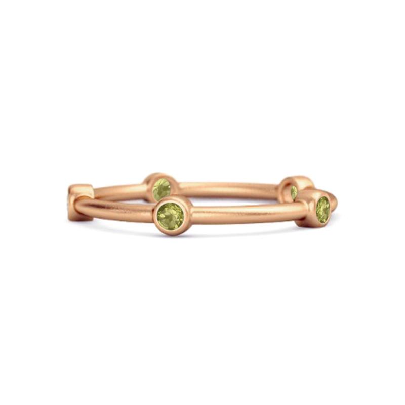 Peridot Full Eternity Ring - Sterling Silver Rose Gold Vermeil